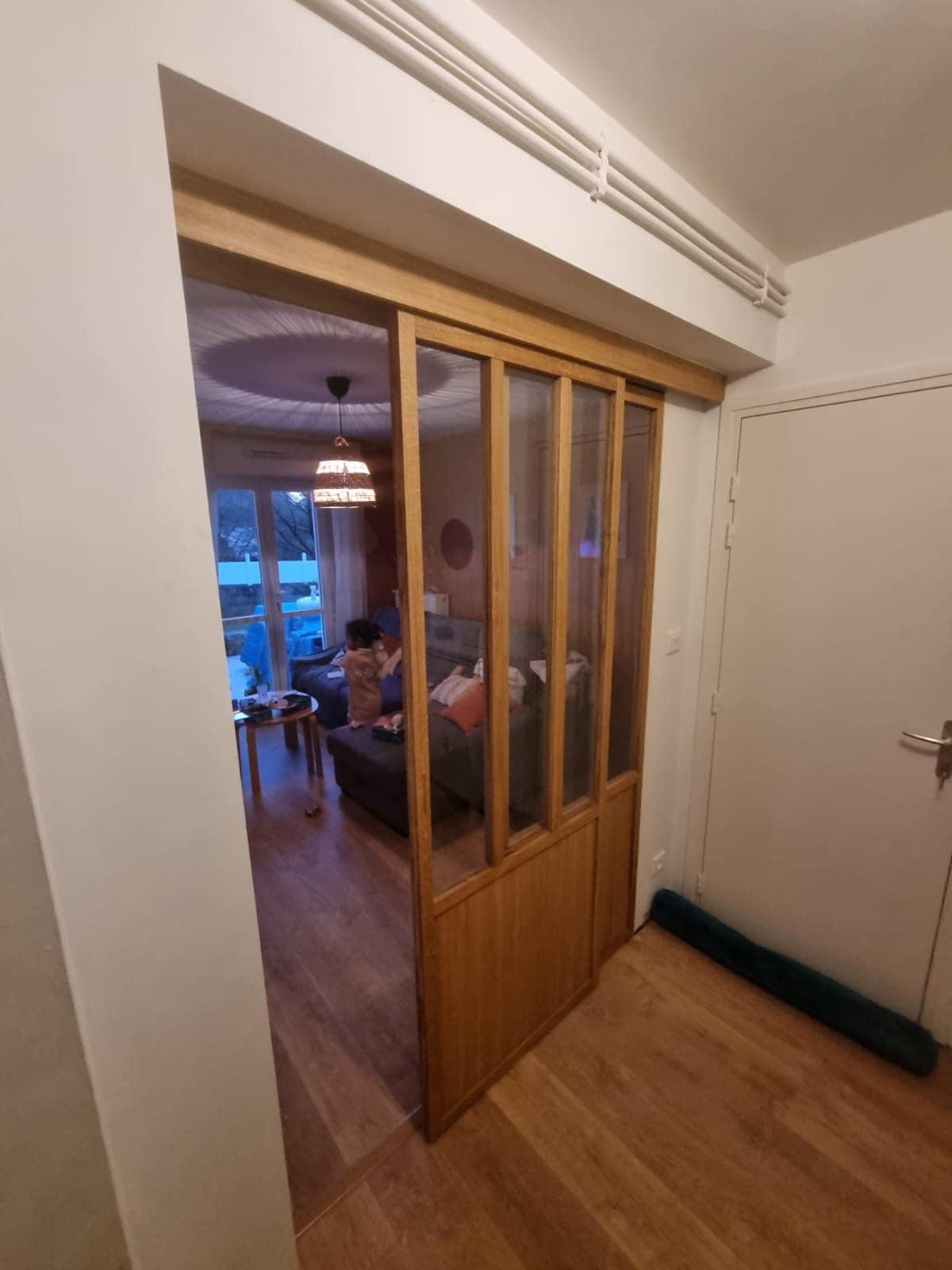 Verrière intérieure bois avec porte vitrée, séparation de pièce, secteur Vitré