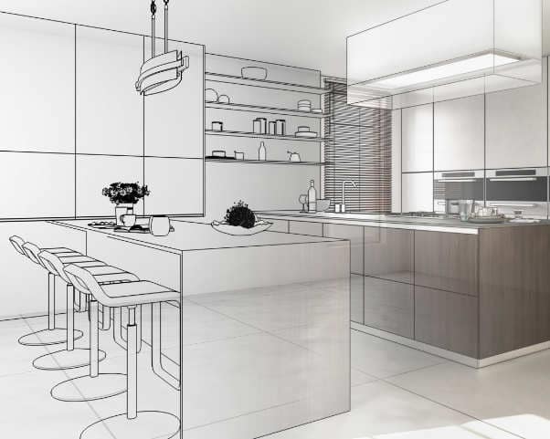 dessin 3D cuisine degrade vraie photo dessin 3D cuisine degrade vraie photo